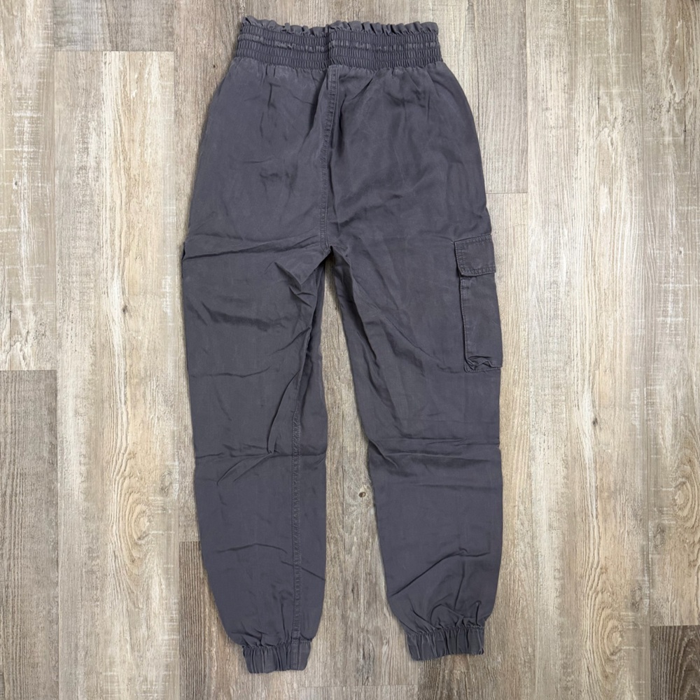 Abercrombie & Fitch Linen W’s Pull on High Waisted Cargo Jogger Pants-size XS R - Picture 7 of 7